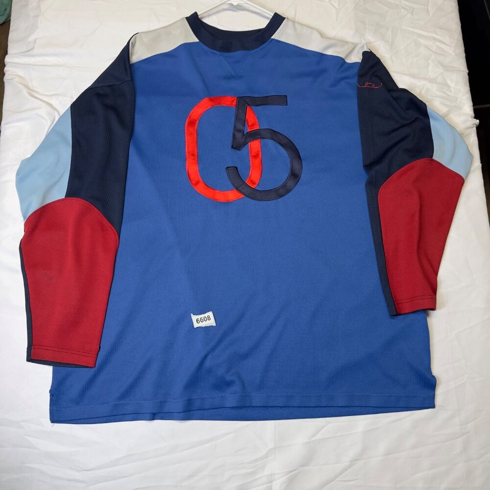 Men's Colorblock Performance Long-Sleeve Shirt - Blue/Red
